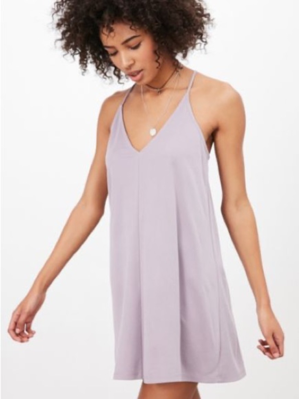 Blackish Urban outfitters silence and noise V-neck cupro mini dress